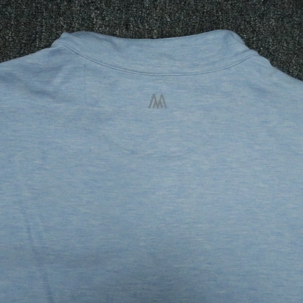 Mizzen Main Sweater Men Medium Blue Quarter Zip Pullover Jumper Long Sleeve